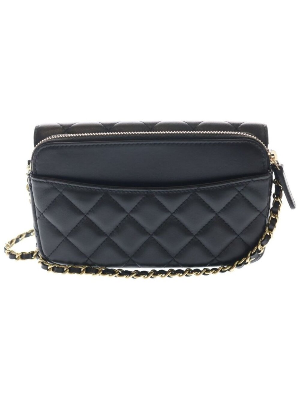 Chanel Quilted Shoulder Bag Chain Black Lambskin Gold - Picture 2 of 6